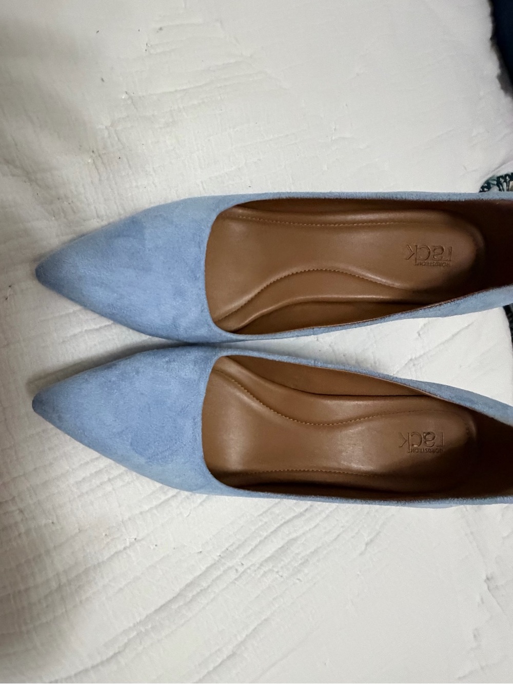 Pointed Toe Light Blue Suede Heels - Teak Collection